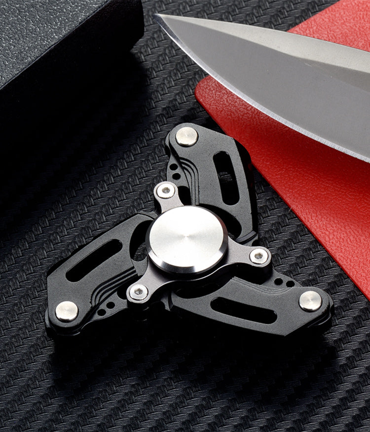 Stylist Three Leaf Hollow Hand Spinner Stainless | Three Leaf Metal Fidget Spinner | Mini Alloy Dynamics Gyro EDC for Collection and Gift