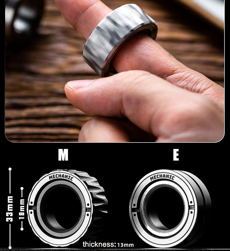 2023 Lautie SpyWar Mechanic Stainless Steel Ring Hand Finger Spinner | Lautie Mechanic Ring Fidget Spinner for Gift and Collection