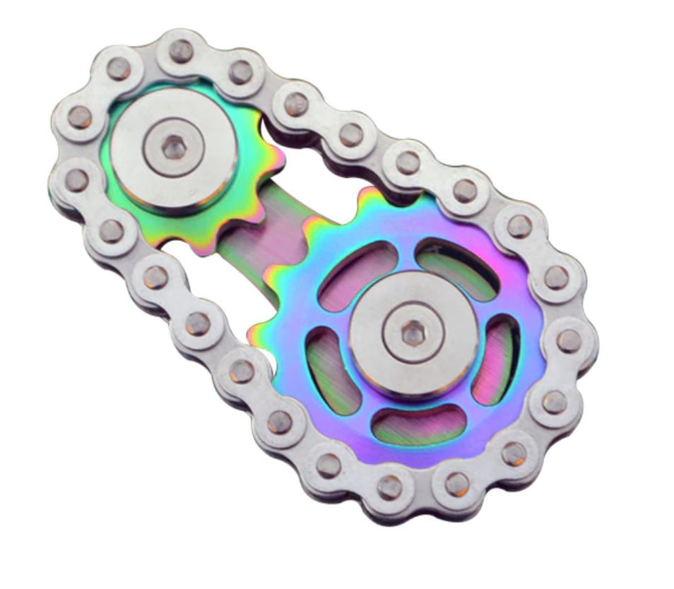 Stainless Steel Gyro Sprockets Flywheel Toy Gear Chain Spinner