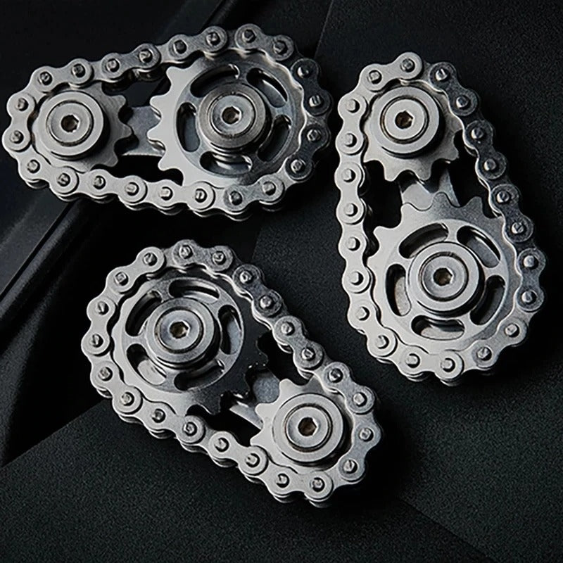 Stainless Steel Gyro Sprockets Flywheel Toy Gear Chain Spinner